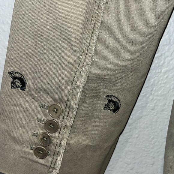 Vintage Men's JUICY COUTURE Skull Mohawk Embroidered Sport Coat Blazer Jacket 40 - Picture 9 of 16